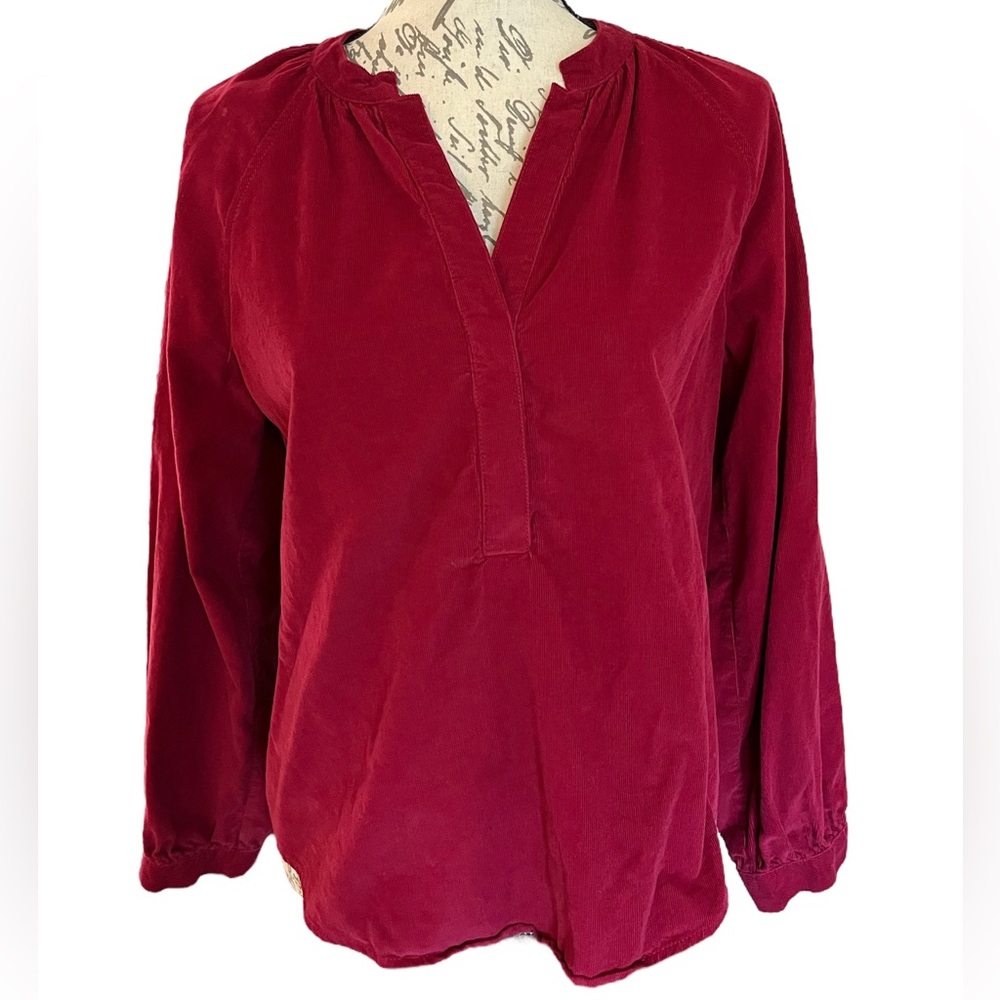 Universal Thread Women’s Burgundy Red Corduroy Blouse size Small EUC long sleeve - Picture 2 of 14